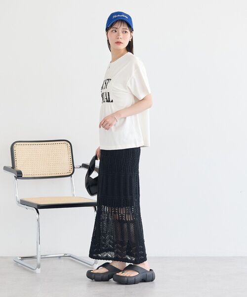 earth music&ecology（アースミュージックアンドエコロジー）の「シャーリングロゴTシャツ（Tシャツ/カットソー・レディース・オフホワイト/ブラウン/チャコールグレー・FREE）」の15枚目の写真