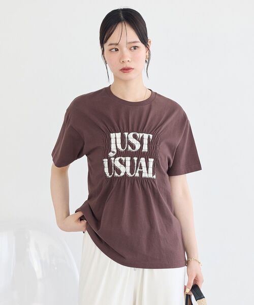 earth music&ecology（アースミュージックアンドエコロジー）の「シャーリングロゴTシャツ（Tシャツ/カットソー・レディース・オフホワイト/ブラウン/チャコールグレー・FREE）」の18枚目の写真