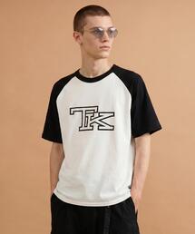 40ｃｔ＆525 | カレッジ風TKラグラン配色ミニ裏毛T(Tシャツ/カットソー)