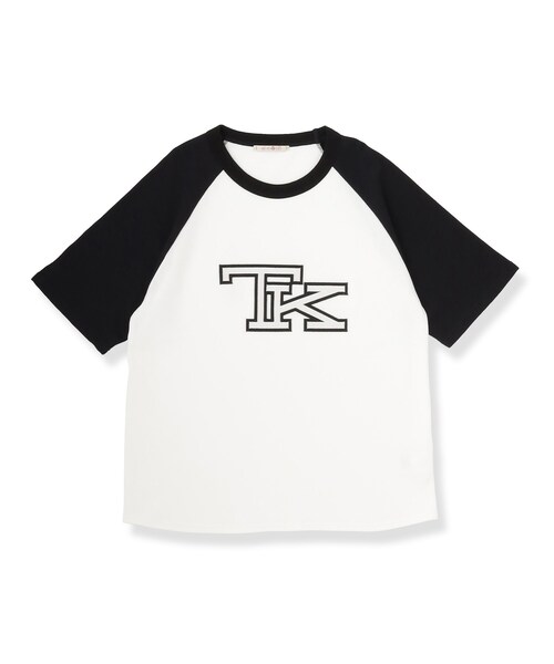 40ct&525(フォーティーカラッツアンドゴーニーゴ)の「カレッジ風TKラグラン配色ミニ裏毛T(Tシャツ/カットソー・メンズ・ブラック系4・03/02)」の4枚目の写真