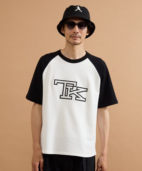 40ct&525(フォーティーカラッツアンドゴーニーゴ)の「カレッジ風TKラグラン配色ミニ裏毛T(Tシャツ/カットソー・メンズ・ブラック系4・03/02)」の5枚目の写真