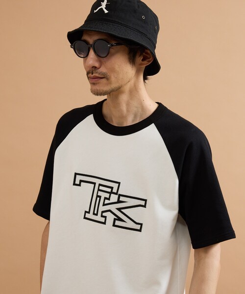 40ct&525(フォーティーカラッツアンドゴーニーゴ)の「カレッジ風TKラグラン配色ミニ裏毛T(Tシャツ/カットソー・メンズ・ブラック系4・03/02)」の11枚目の写真