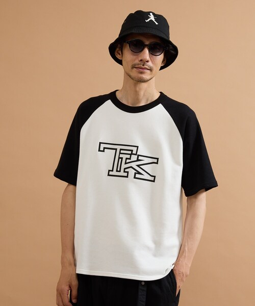 40ct&525(フォーティーカラッツアンドゴーニーゴ)の「カレッジ風TKラグラン配色ミニ裏毛T(Tシャツ/カットソー・メンズ・ブラック系4・03/02)」の12枚目の写真