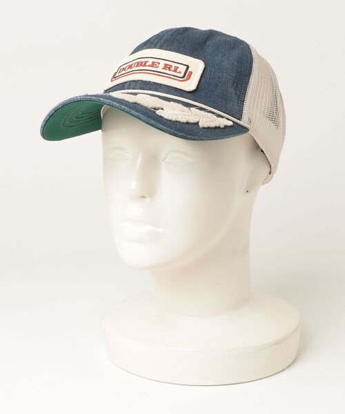 RRL（ダブル アール エル）の「ロゴパッチ デニム トラッカー キャップ（キャップ・メンズ・ブルー・ONE）」の3枚目の写真