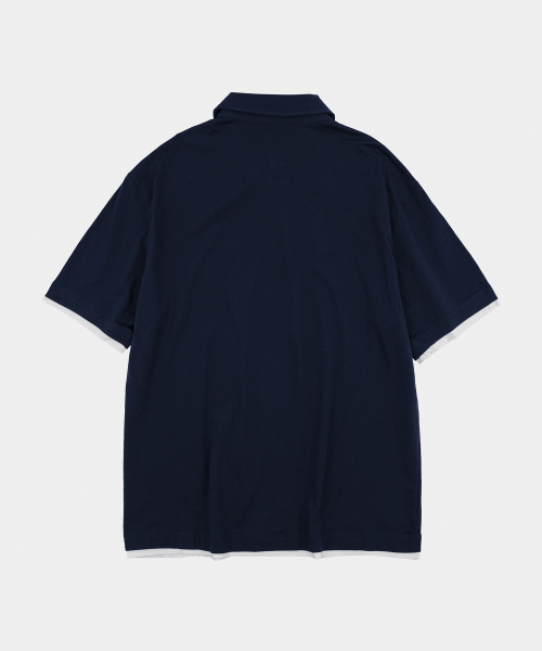 LETTERCOMO(レテルコモ)の「ダストレイヤード 半袖ポロシャツ ダークネイビー(Tシャツ/カットソー・メンズ・ダークネイビー・MEDIUM/LARGE)」の3枚目の写真