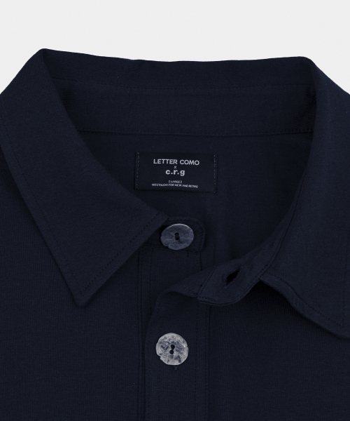 LETTERCOMO(レテルコモ)の「ダストレイヤード 半袖ポロシャツ ダークネイビー(Tシャツ/カットソー・メンズ・ダークネイビー・MEDIUM/LARGE)」の4枚目の写真