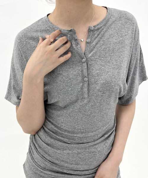 ESTHE/エステ】T Shirt Gathered Waist Mini Dress（ワンピース