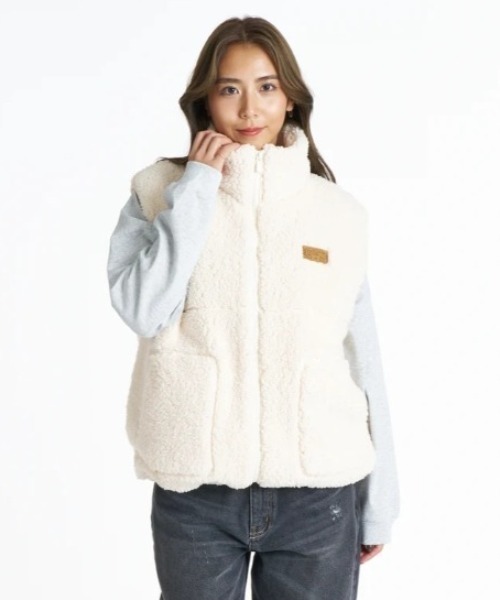 ROXY(ロキシー)の「ROXY/ロキシー ボアベスト RJK264039(ベスト・レディース・キナリ/チャコールグレー/ライム/ライトブルー・M)」の1枚目の写真