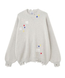 BEAVER（ビーバー）の「B omnivore/ビーオムニボー　HAND STITCH CREWNECK KNIT ハンドステッチクルーネックニット（ニット/セーター）」
