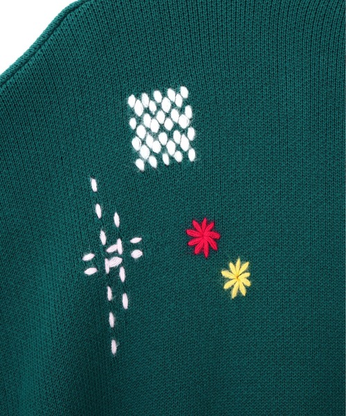 BEAVER(ビーバー)の「B omnivore/ビーオムニボー HAND STITCH CREWNECK KNIT ハンドステッチクルーネックニット(ニット/セーター・メンズ・エメラルド/グレー/ブラック・L/M)」の8枚目の写真