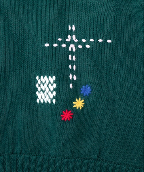 BEAVER(ビーバー)の「B omnivore/ビーオムニボー HAND STITCH CREWNECK KNIT ハンドステッチクルーネックニット(ニット/セーター・メンズ・エメラルド/グレー/ブラック・L/M)」の9枚目の写真
