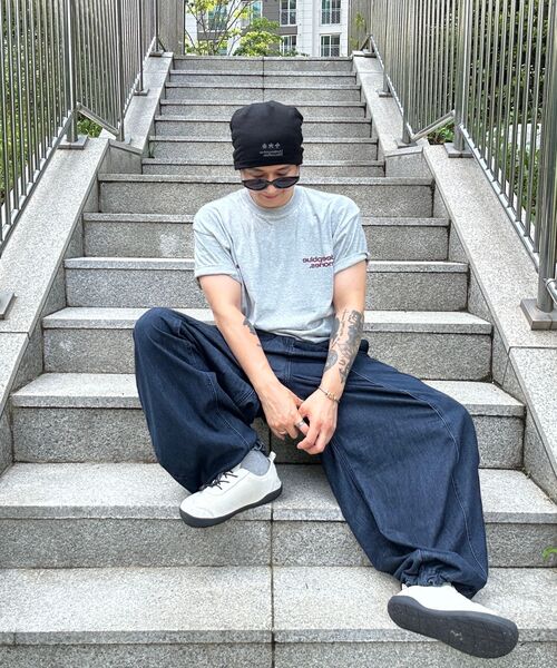 mydeepbluememories(マイディープブルーメモリーズ)の「Mm Symbol Logo T-Shirts (GREY / BURGUNDY)(Tシャツ/カットソー・レディース・ミックスグレー・SMALL/MEDIUM/LARGE)」の4枚目の写真