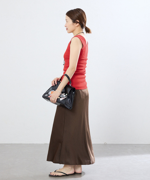IENA(イエナ)の「《追加2/UVカット》テレコストレッチフレンチノースリーブ(Tシャツ/カットソー・レディース・ベージュ/ブラウン/レッド・FREE)」の12枚目の写真