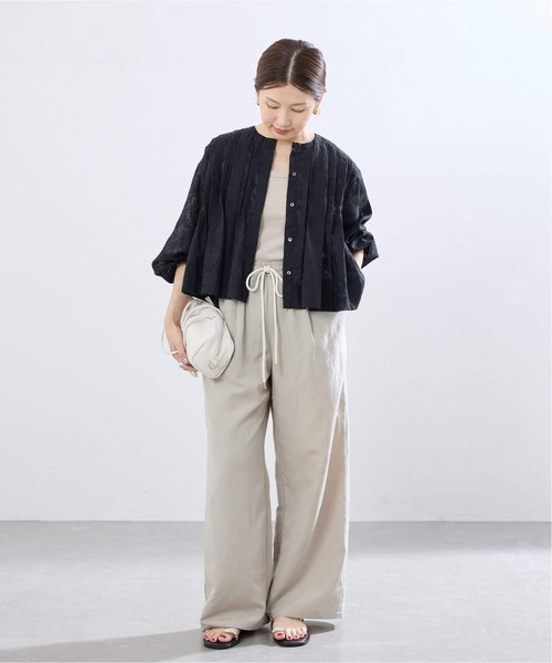 IENA(イエナ)の「《追加2/UVカット》テレコストレッチフレンチノースリーブ(Tシャツ/カットソー・レディース・ベージュ/ブラウン/レッド・FREE)」の16枚目の写真