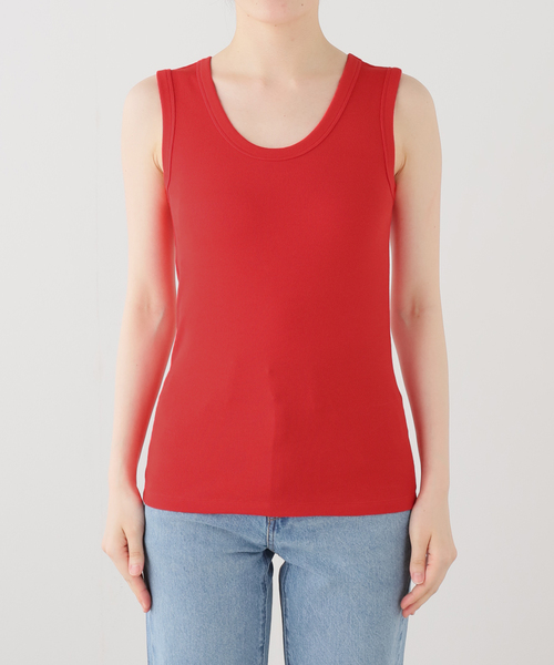 IENA(イエナ)の「《追加2/UVカット》テレコストレッチフレンチノースリーブ(Tシャツ/カットソー・レディース・ベージュ/ブラウン/レッド・FREE)」の4枚目の写真