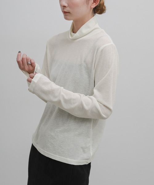 select MOCA(セレクトモカ)の「シンプルハイネックロンT(Tシャツ/カットソー・レディース・ダークブラウン/グレー/ブラック/アイボリー・FREE)」の16枚目の写真