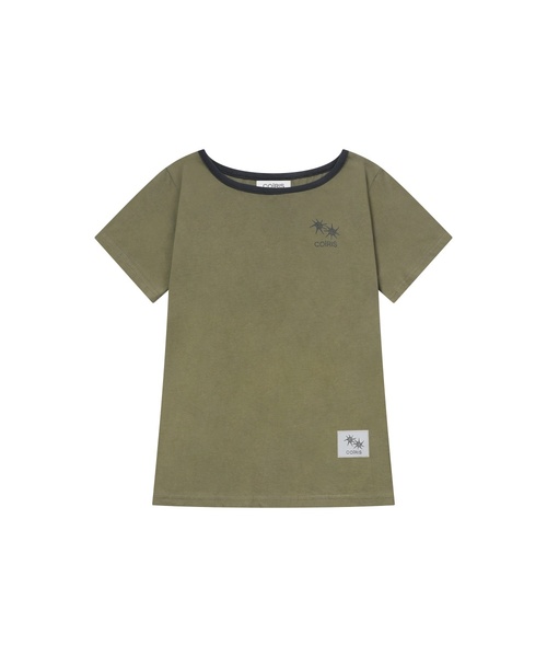 COIRIS（コイリス）の「[ワンショルダー] ローラスモールロゴワンショルダー半袖Tシャツ (13カラー)（Tシャツ/カットソー・レディース・ブルー/グリーン/バーガンディー/ホワイト/イエロー/グレー系/ブラック系/ブルー系/ブラウン/レッド/ブラック/カーキ/スカイブルー・FREE）」の6枚目の写真
