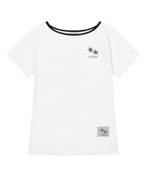 COIRIS（コイリス）の「[ワンショルダー] ローラスモールロゴワンショルダー半袖Tシャツ (13カラー)（Tシャツ/カットソー・レディース・ブルー/グリーン/バーガンディー/ホワイト/イエロー/グレー系/ブラック系/ブルー系/ブラウン/レッド/ブラック/カーキ/スカイブルー・FREE）」の14枚目の写真