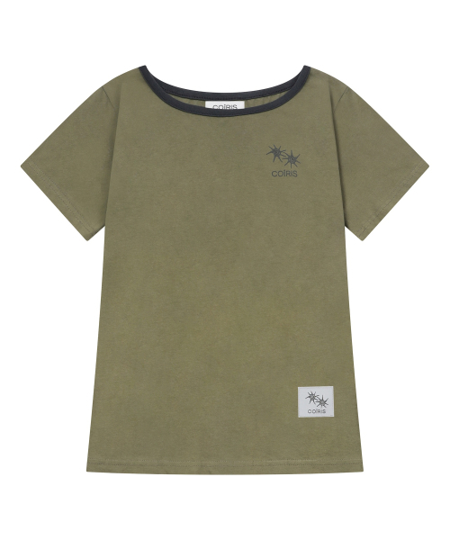COIRIS（コイリス）の「[ワンショルダー] ローラスモールロゴワンショルダー半袖Tシャツ (13カラー)（Tシャツ/カットソー・レディース・ブルー/グリーン/バーガンディー/ホワイト/イエロー/グレー系/ブラック系/ブルー系/ブラウン/レッド/ブラック/カーキ/スカイブルー・FREE）」の16枚目の写真