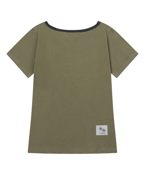 COIRIS（コイリス）の「[ワンショルダー] ローラスモールロゴワンショルダー半袖Tシャツ (13カラー)（Tシャツ/カットソー・レディース・ブルー/グリーン/バーガンディー/ホワイト/イエロー/グレー系/ブラック系/ブルー系/ブラウン/レッド/ブラック/カーキ/スカイブルー・FREE）」の17枚目の写真