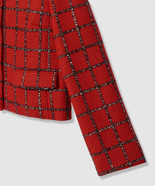 ANAYI(アナイ)の「ブロックチェックステンカラー ジャケット〈セットアップ対応商品〉(ダウンジャケット/コート・レディース・レッド・38/36)」の6枚目の写真