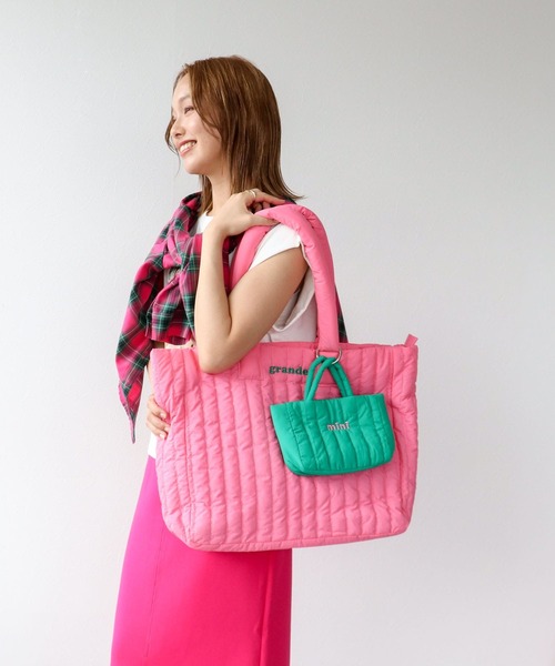 Three Four Time(スリーフォータイム)の「BIGキルト親子BAG(トートバッグ・レディース・ブラック/ピンク/ブルー・FREE)」の20枚目の写真