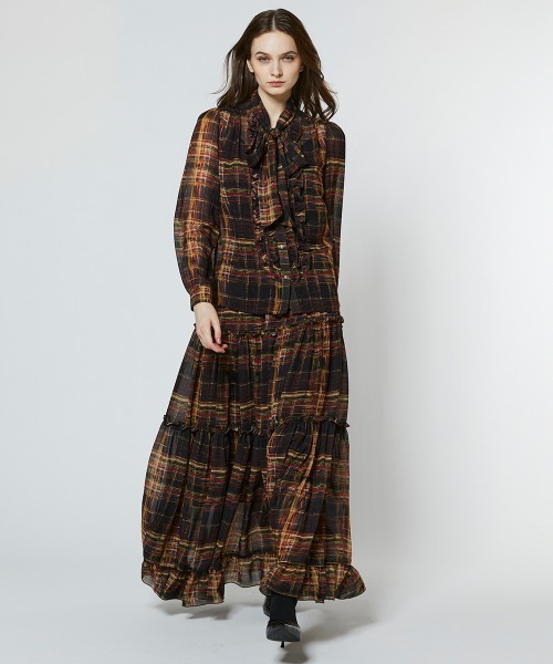 DOUBLE STANDARD CLOTHING（ダブルスタンダードクロージング）の「シフォンチェックボウタイブラウス（シャツ/ブラウス・レディース・マルチ・36/38）」の11枚目の写真