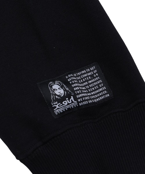 X-girl(エックスガール)の「MILLS LOGO LAYERED PATCH SWEAT HOODIE(パーカー・レディース・パープル/アッシュ/ブラック・S/M/L)」の12枚目の写真