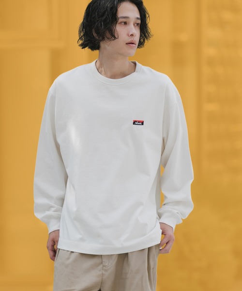 NANGA(ナンガ)の「NANGA/ナンガ ECO HYBRID BOX LOGO EMBROIDERY L/S TEE エコハイブリッドボックスロゴエンブロイダリー長袖Tシャツ ロンT 胸ロゴ刺繍 袖リブ 裾スリット シンプル ワンポイント メンズ レディース 2026年 秋 秋服 冬 冬服(Tシャツ/カットソー・メンズ・ホワイト/ブラック/ライトグレー/ブラウン・S/M/L/XL)」の1枚目の写真