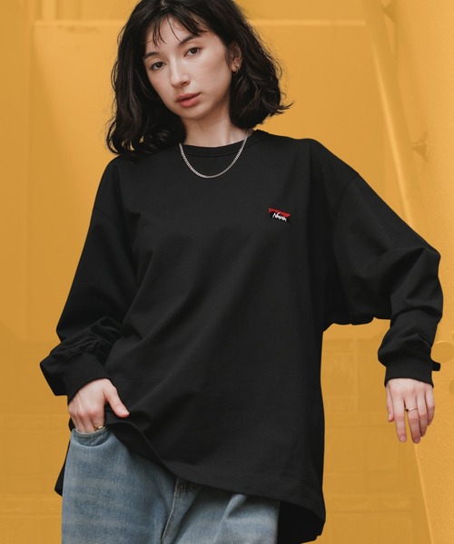 NANGA(ナンガ)の「NANGA/ナンガ ECO HYBRID BOX LOGO EMBROIDERY L/S TEE エコハイブリッドボックスロゴエンブロイダリー長袖Tシャツ ロンT 胸ロゴ刺繍 袖リブ 裾スリット シンプル ワンポイント メンズ レディース 2026年 秋 秋服 冬 冬服(Tシャツ/カットソー・メンズ・ホワイト/ブラック/ライトグレー/ブラウン・S/M/L/XL)」の2枚目の写真