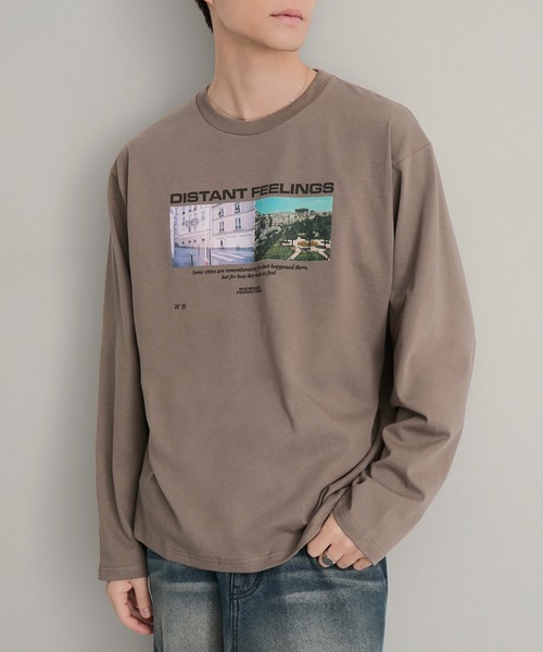 MONO-MART（モノマート）の「アソート フィルムフォトグラフィック プリント オーバーサイズ スリットロンT（Tシャツ/カットソー・メンズ・ホワイト/ホワイト系/モカ/ホワイト系1/スミクロ/ブラック・S/L/M）」の6枚目の写真