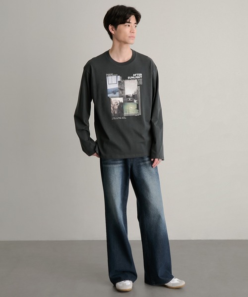 MONO-MART（モノマート）の「アソート フィルムフォトグラフィック プリント オーバーサイズ スリットロンT（Tシャツ/カットソー・メンズ・ホワイト/ホワイト系/モカ/ホワイト系1/スミクロ/ブラック・S/L/M）」の11枚目の写真