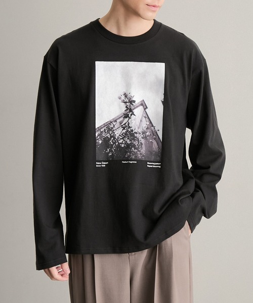 MONO-MART（モノマート）の「アソート フィルムフォトグラフィック プリント オーバーサイズ スリットロンT（Tシャツ/カットソー・メンズ・ホワイト/ホワイト系/モカ/ホワイト系1/スミクロ/ブラック・S/L/M）」の12枚目の写真