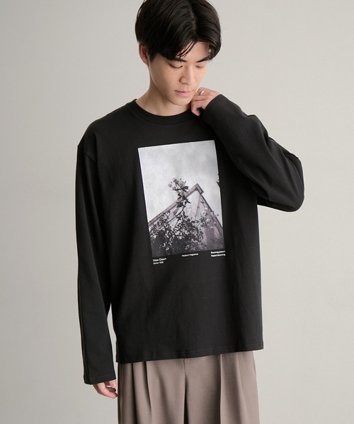 MONO-MART（モノマート）の「アソート フィルムフォトグラフィック プリント オーバーサイズ スリットロンT（Tシャツ/カットソー・メンズ・ホワイト/ホワイト系/モカ/ホワイト系1/スミクロ/ブラック・S/L/M）」の14枚目の写真