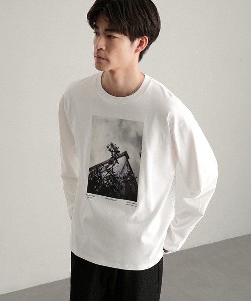 MONO-MART（モノマート）の「アソート フィルムフォトグラフィック プリント オーバーサイズ スリットロンT（Tシャツ/カットソー・メンズ・ホワイト/ホワイト系/モカ/ホワイト系1/スミクロ/ブラック・S/L/M）」の8枚目の写真