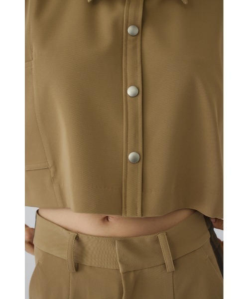RIM.ARK(リムアーク)の「Oblong short JK(オブロング ショート ジャケット)(その他アウター・レディース・ベージュ/ブラック・FREE)」の11枚目の写真