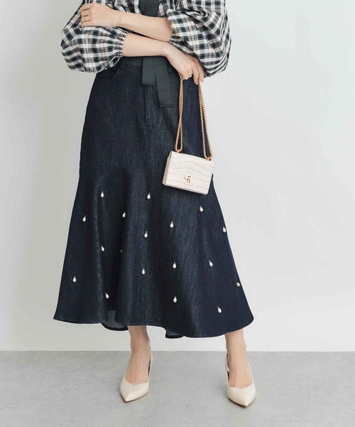 PICCIN PERLA(ピッチンペルラ)の「ティアドロップパールマーメイドデニムスカート(デニムスカート・レディース・ブルー・M)」の18枚目の写真