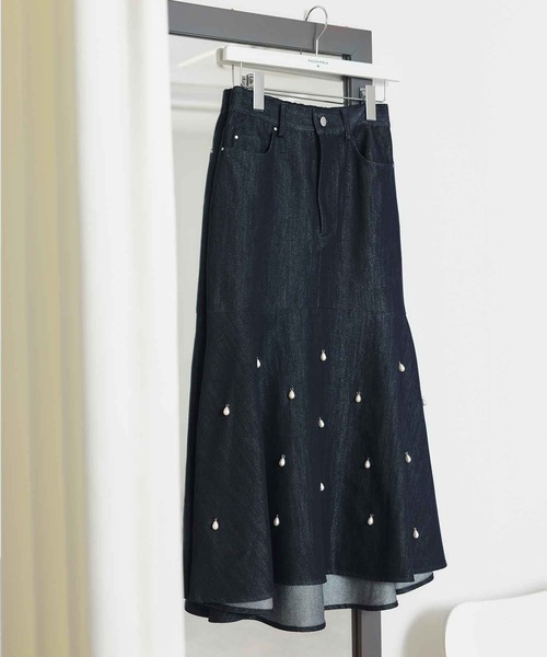 PICCIN PERLA(ピッチンペルラ)の「ティアドロップパールマーメイドデニムスカート(デニムスカート・レディース・ブルー・M)」の15枚目の写真