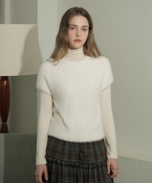Round Neck Half Sleeve Knit (Cream)
