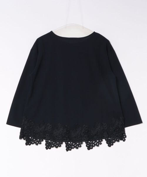 BELLUNA PLUS（ベルーナ）の「一枚で華やぐ裾レースプルオーバー（Tシャツ/カットソー・レディース・ワイン/ネイビー/アイボリー・MEDIUM/LARGE/X-LARGE）」の4枚目の写真