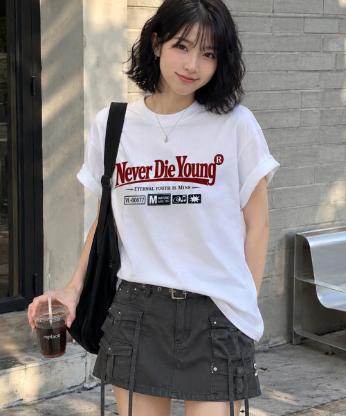 GRAVER ORDINARY（グレイバーオーディナリー）の「[ODNR UNISEX]ネイバー ダイ ヤング 半袖Tシャツ_WHITE（Tシャツ/カットソー・レディース・ホワイト/ブラック/サンドベージュ/ネイビー・SMALL/MEDIUM/LARGE）」の7枚目の写真