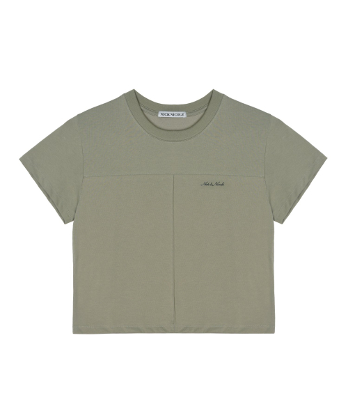 NICK&NICOLE(ニックアンドニコール)の「SEAM HALF TOP_KHAKI(Tシャツ/カットソー・レディース・その他・FREE)」の1枚目の写真