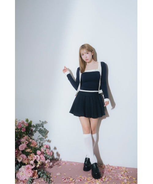 MISTREASS(ミストレアス)の「Bicolor Dry Touch Knit Ensemble(Tシャツ/カットソー・レディース・ネイビー/ピンク・FREE)」の1枚目の写真