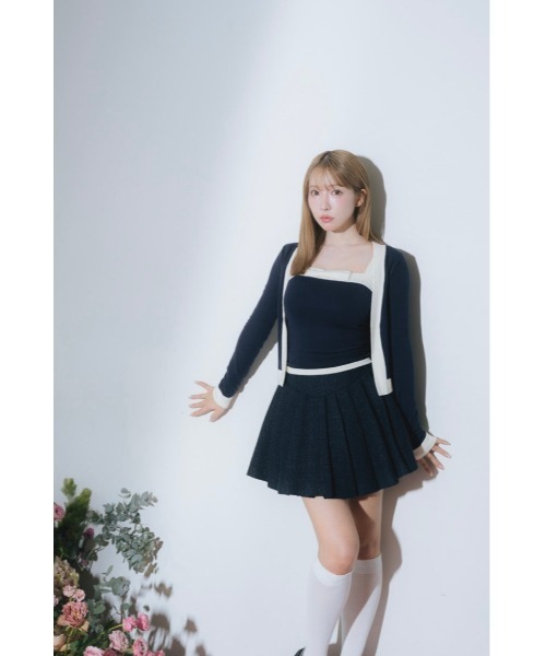 MISTREASS(ミストレアス)の「Bicolor Dry Touch Knit Ensemble(Tシャツ/カットソー・レディース・ネイビー/ピンク・FREE)」の3枚目の写真