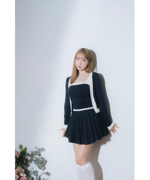 MISTREASS(ミストレアス)の「Bicolor Dry Touch Knit Ensemble(Tシャツ/カットソー・レディース・ネイビー/ピンク・FREE)」の7枚目の写真