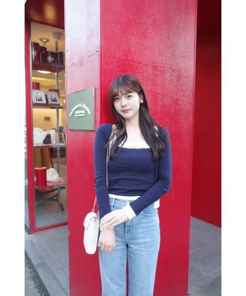 MISTREASS(ミストレアス)の「Bicolor Dry Touch Knit Ensemble(Tシャツ/カットソー・レディース・ネイビー/ピンク・FREE)」の20枚目の写真