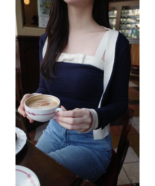 MISTREASS(ミストレアス)の「Bicolor Dry Touch Knit Ensemble(Tシャツ/カットソー・レディース・ネイビー/ピンク・FREE)」の16枚目の写真
