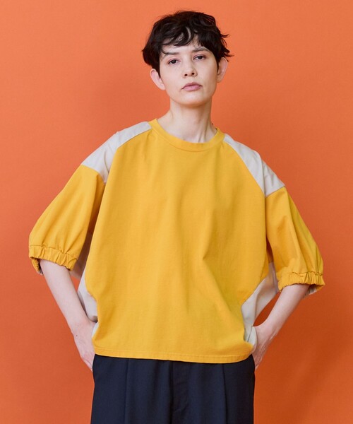 FRAPBOIS(フラボア)の「ドルマンシャツ カットソー(Tシャツ/カットソー・レディース・ブルー/イエロー・1)」の1枚目の写真