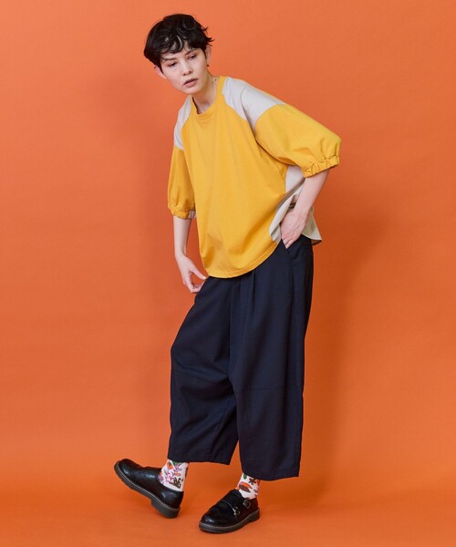 FRAPBOIS(フラボア)の「ドルマンシャツ カットソー(Tシャツ/カットソー・レディース・ブルー/イエロー・1)」の9枚目の写真