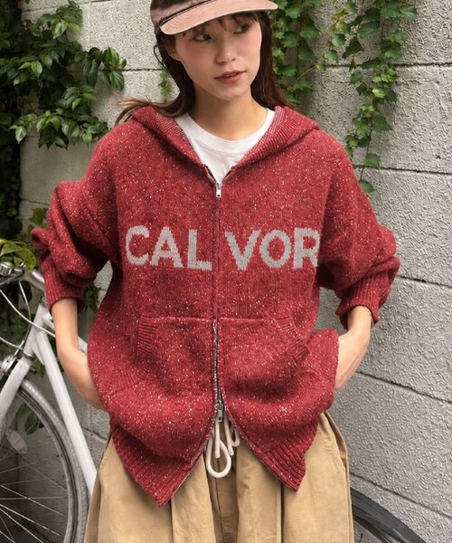 CIAOPANIC TYPY(チャオパニックティピー)の「ネップヤーンダブルジャガードニットジップパカー【WEB限定カラーあり】(パーカー・レディース・アイボリー/グレー/ブラック/ネイビー/レッド/オリーブ・LARGE/MEDIUM)」の6枚目の写真